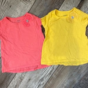 Carter’s Lot x2 Baby Girls Glitter Bow Tees